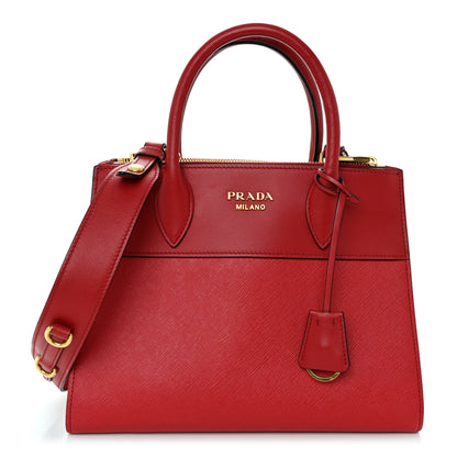 Prada Saffiano City Calfskin Small Paradigme Bag Red 1 of 7