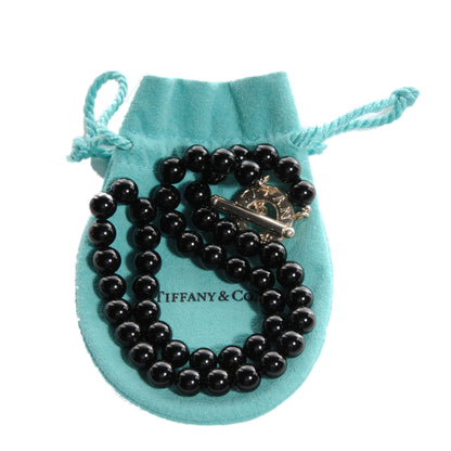 Tiffany Sterling Silver Black Onyx Bead Toggle Necklace 6 of 6