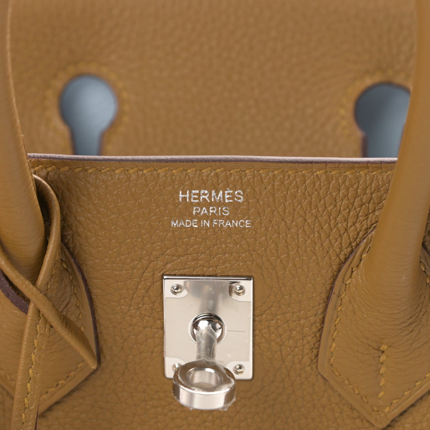 Togo Verso Birkin 25 Bronze Dore Bleu Brume