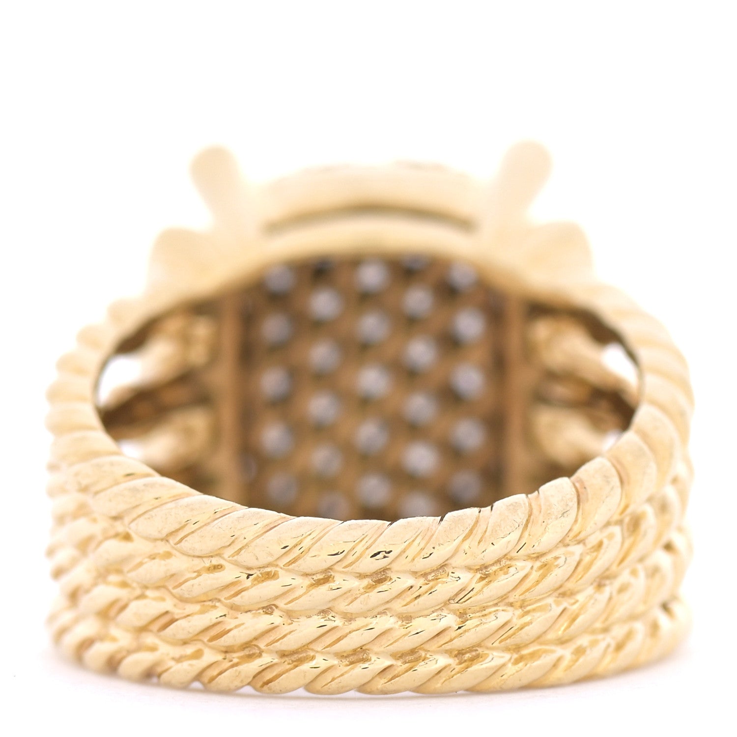 David Yurman 18K Yellow Gold Diamond 16mm Wheaton Ring 54 7 4 of 6