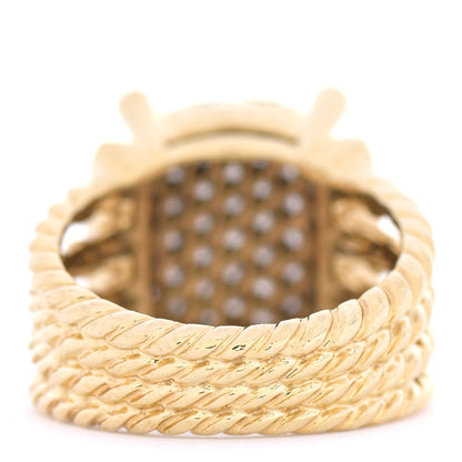 David Yurman 18K Yellow Gold Diamond 16mm Wheaton Ring 54 7 4 of 6
