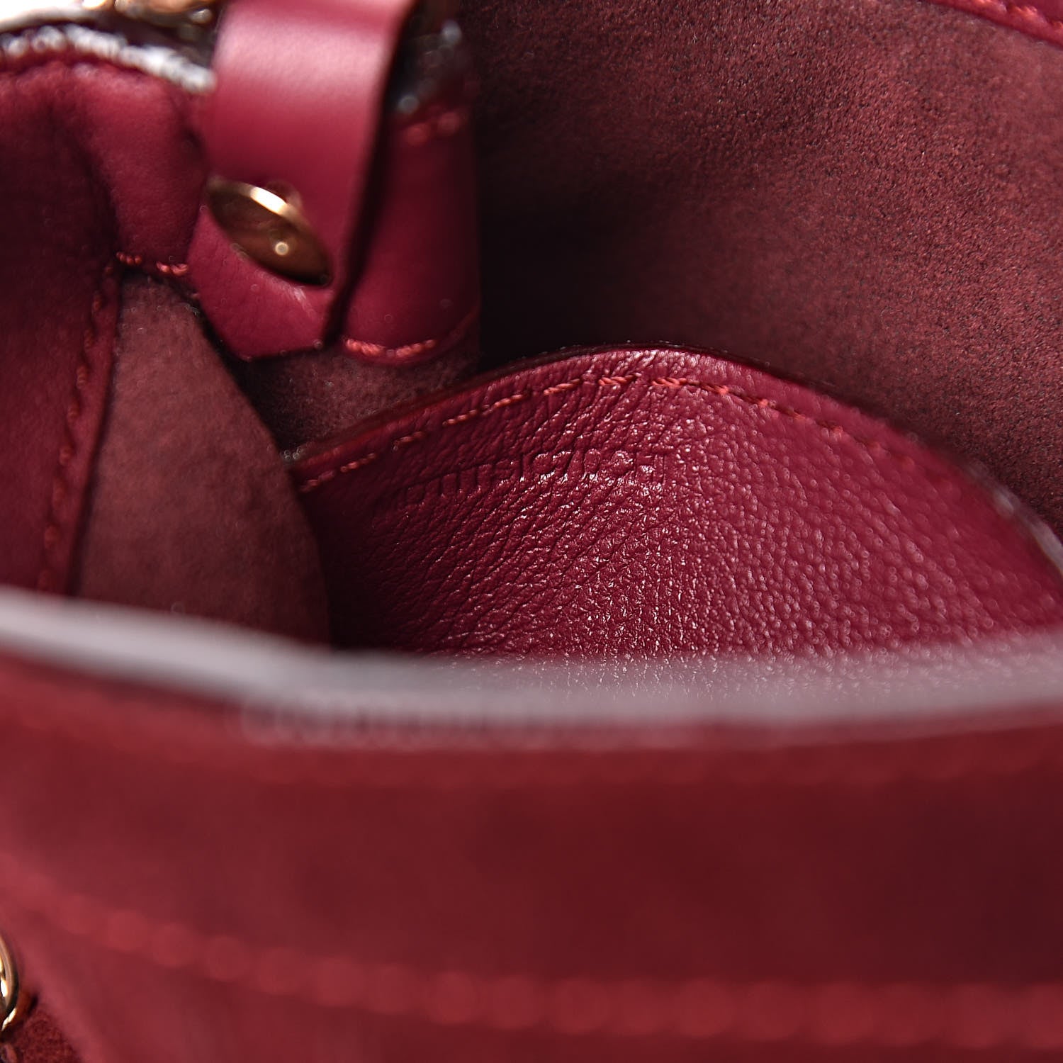 Burberry Suede Fringe Mini Bucket Bag Cherry 8 of 12