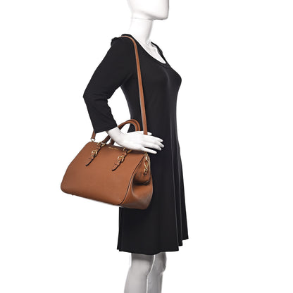 Miu Miu Goatskin Madras Bowling Bag Cuoio 2 of 13