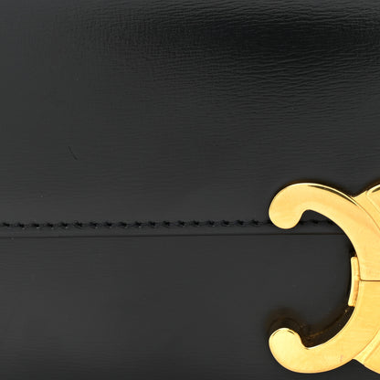 Celine Shiny Calfskin Triomphe Shoulder Bag Black 9 of 11