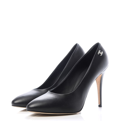 Chanel Lambskin CC Pumps 42 Black 3 of 11