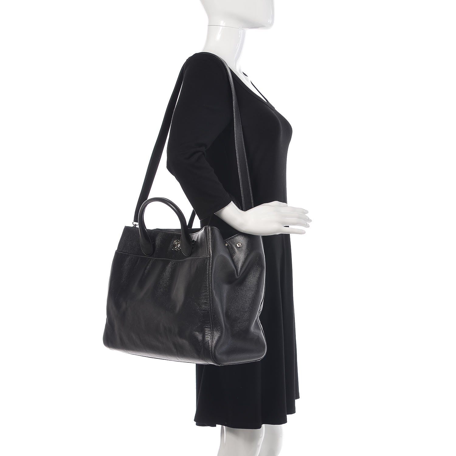 Chanel Caviar Large Cerf Executive Shopper Tote Black 2 of 15