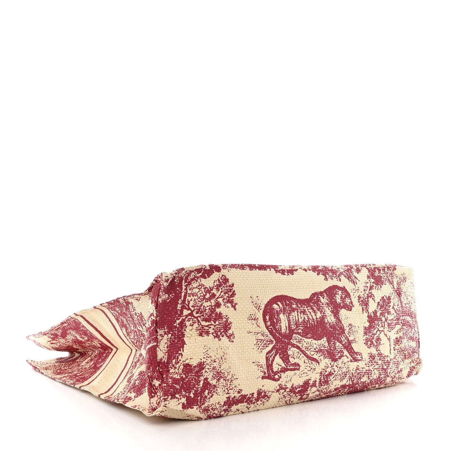 CHRISTIAN DIOR Straw Dioriviera Tote Red