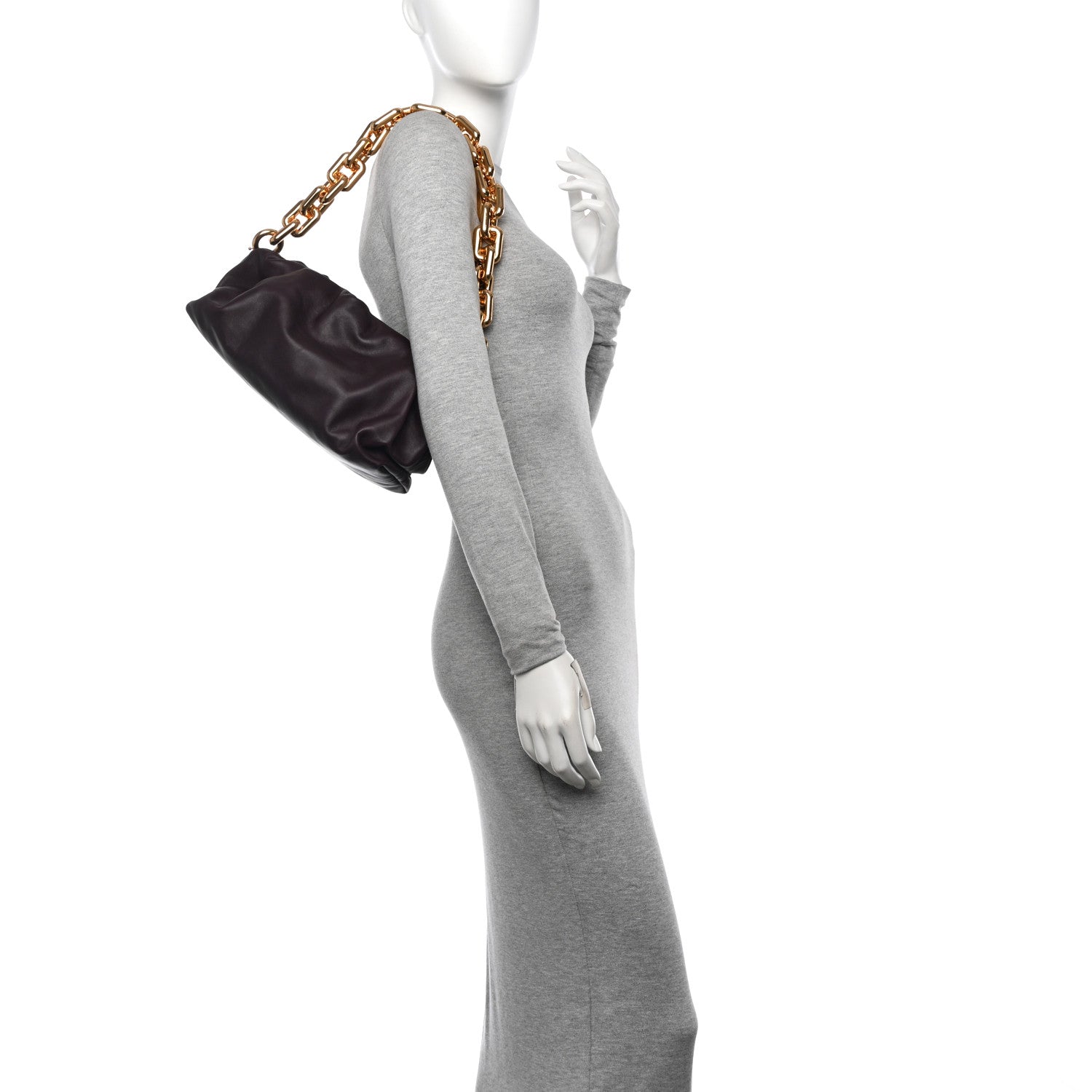 Bottega Veneta Calfskin The Pouch Chain Grape 2 of 10