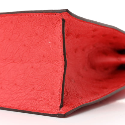 Hermes Ostrich Kelly Danse II Belt Bag Rouge Vif 10 of 13