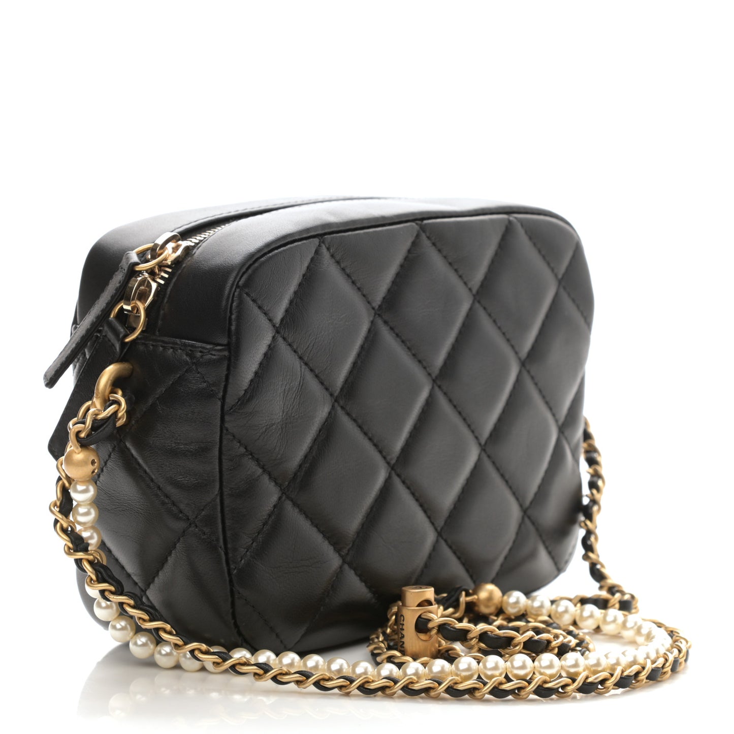 Lambskin Quilted Mini My Perfect Camera Case Black