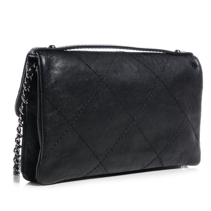 Chanel Washed Calfskin Hamptons Mini Flap Bag Black 3 of 8