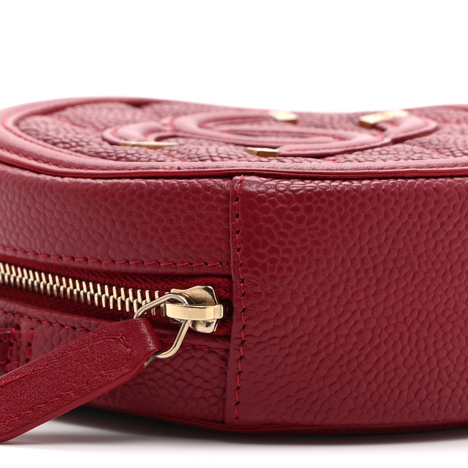 Chanel Caviar Quilted Round Filigree Crossbody Red 9 of 10
