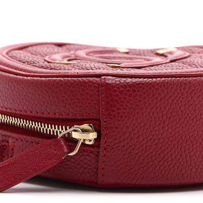 Chanel Caviar Quilted Round Filigree Crossbody Red 9 of 10
