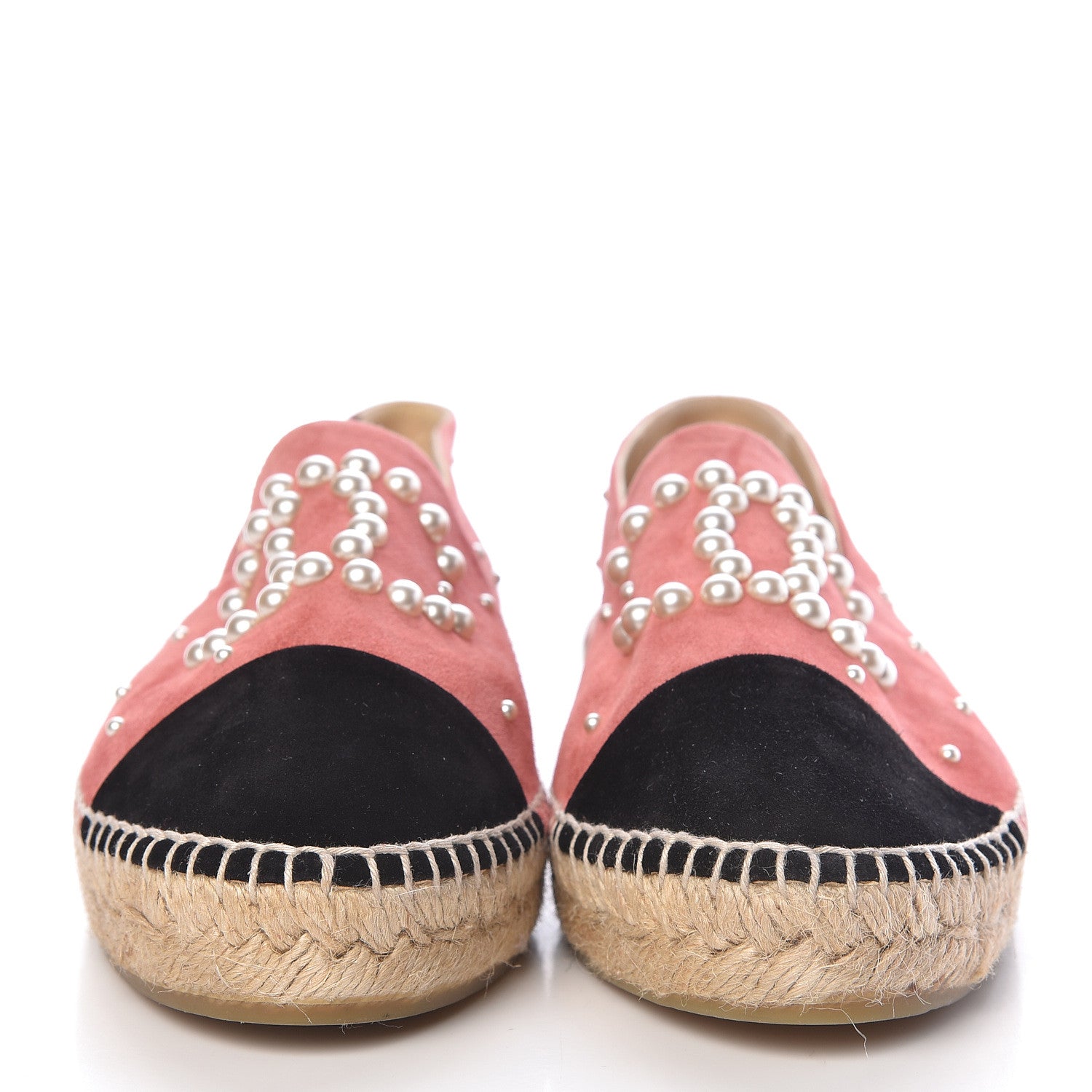 Chanel Suede Pearl CC Espadrilles 41 Pink 2 of 12