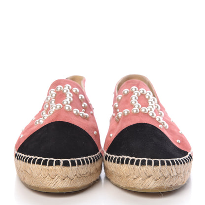 Chanel Suede Pearl CC Espadrilles 41 Pink 2 of 12