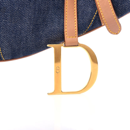 Christian Dior Denim Calfskin Saddle Bag Blue 10 of 10