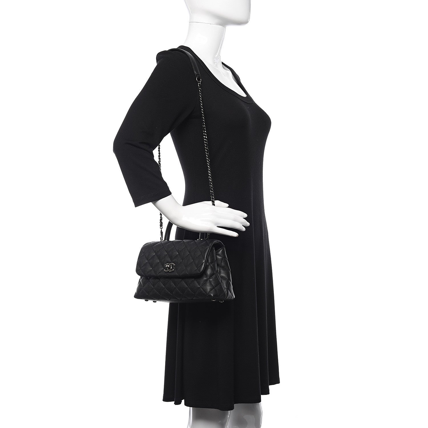 Chanel Caviar Quilted Mini Coco Handle Flap Black 2 of 10