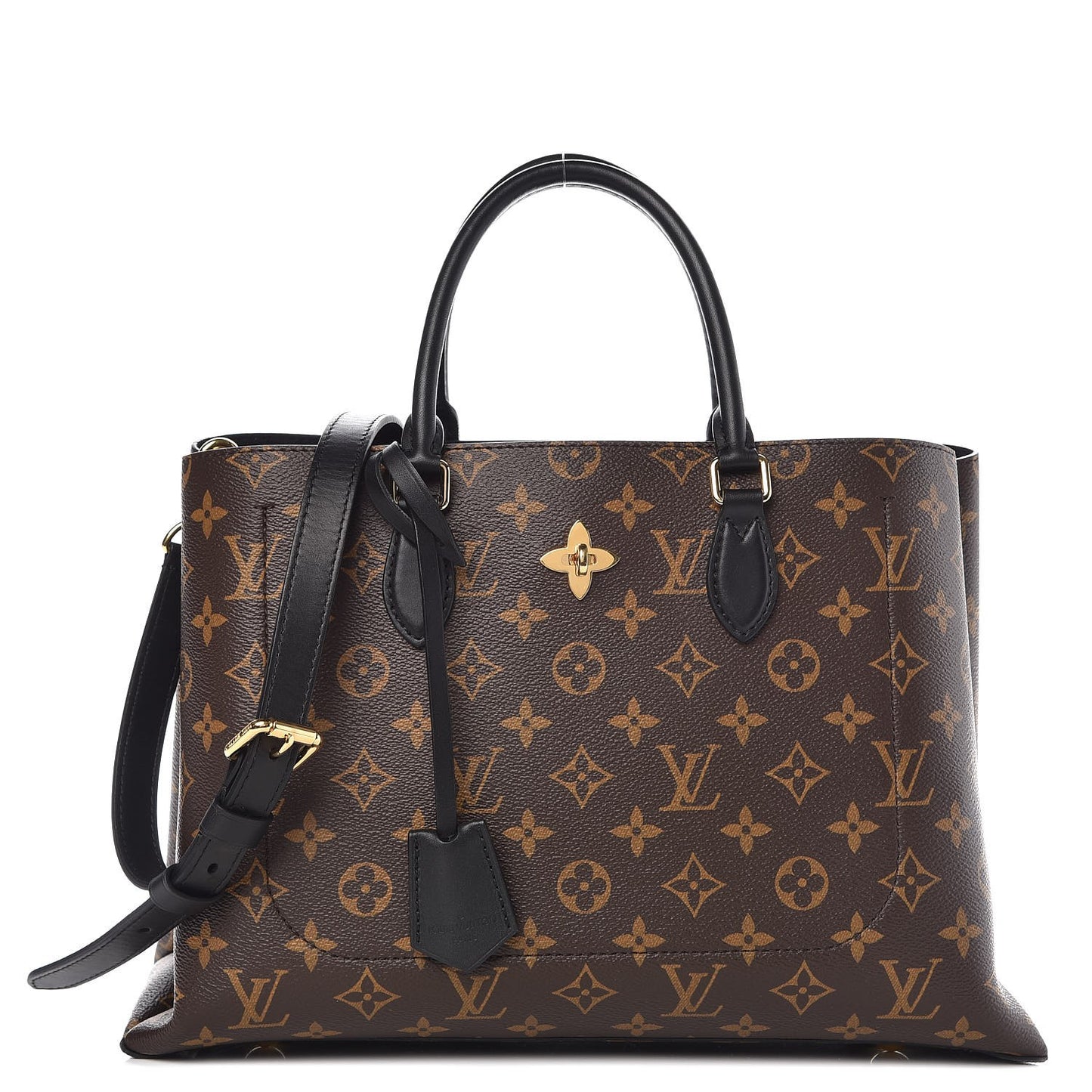 Monogram Flower Tote Black