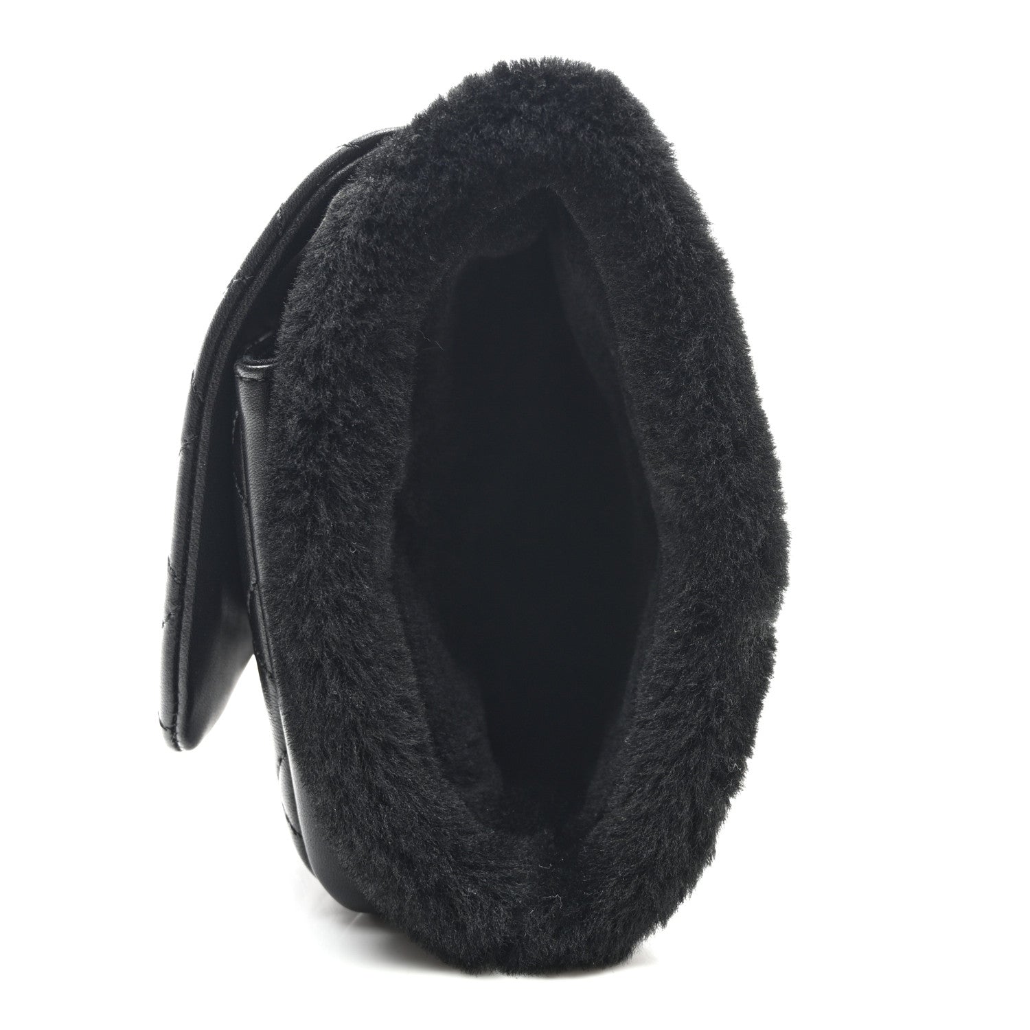 Chanel Lambskin Shearling CC Muff Flap Bag Black 1697963