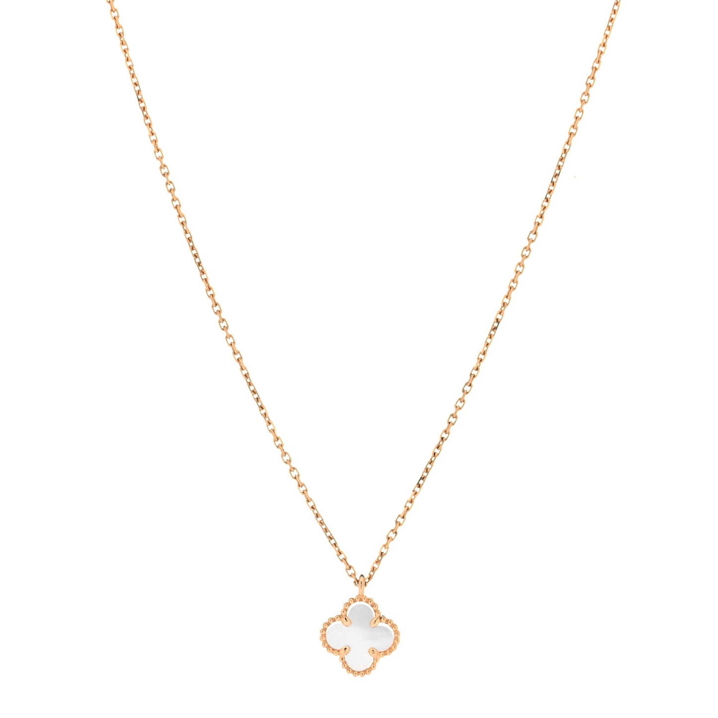 18K Yellow Gold Mother of Pearl Sweet Alhambra Pendant Necklace