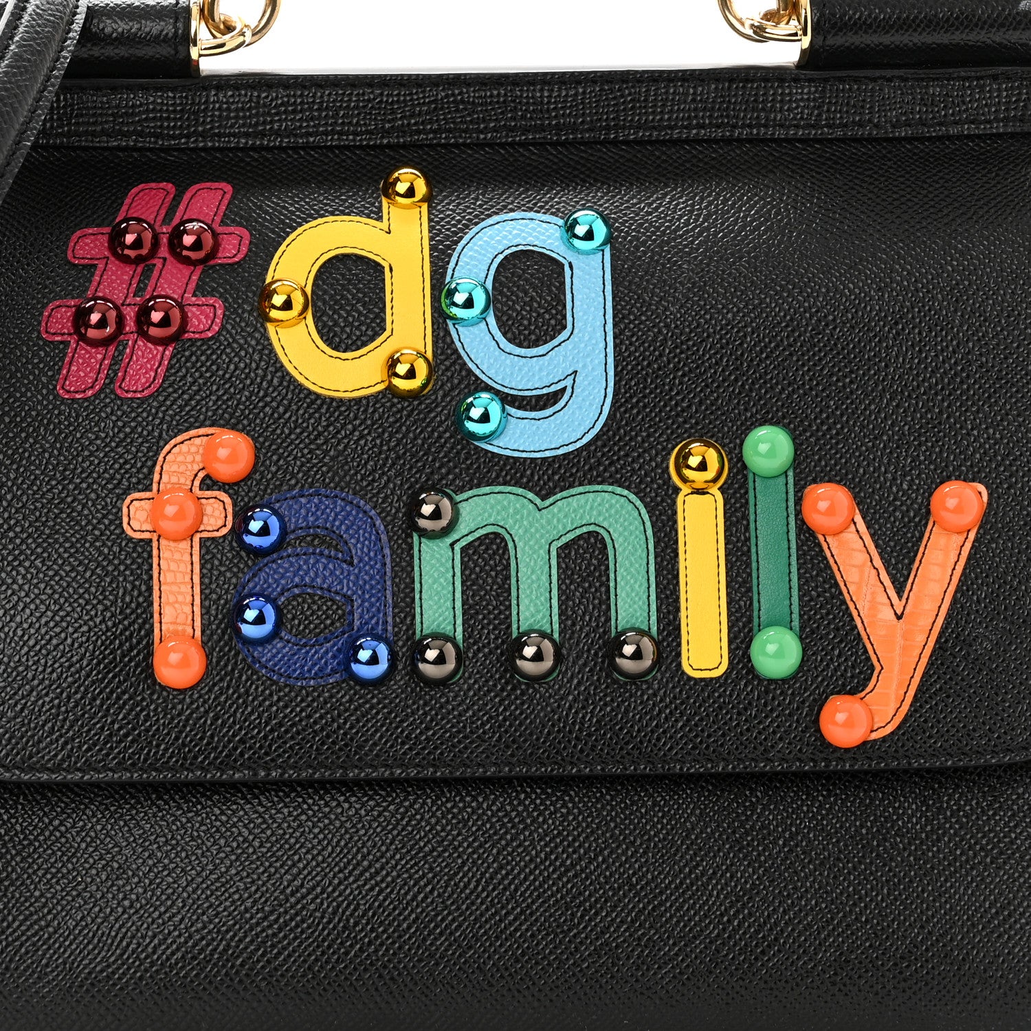 Dolce & Gabbana Dauphine Medium DG Family Patch Miss Sicily Satchel Black 8 of 11