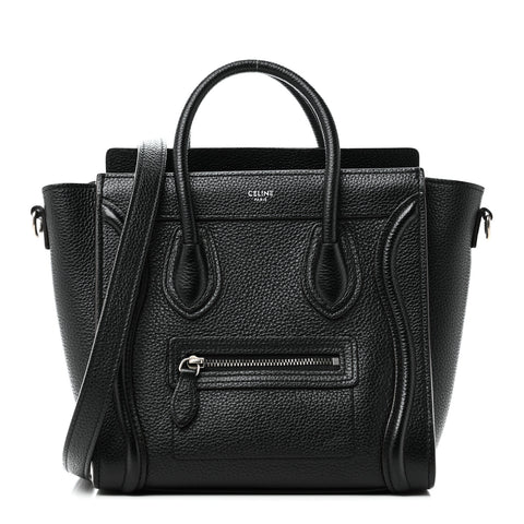 Drummed Calfskin Nano Luggage Black