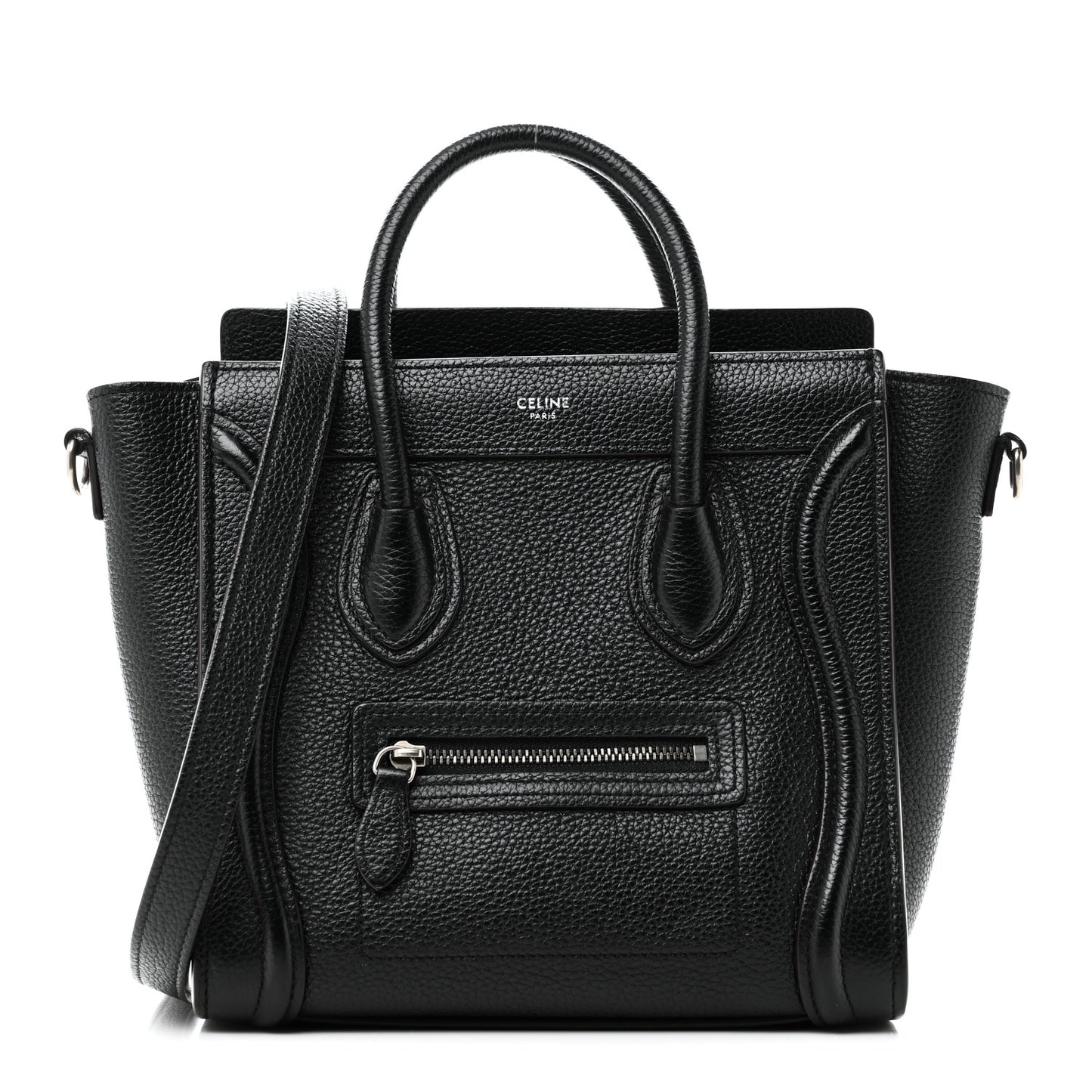 Drummed Calfskin Nano Luggage Black