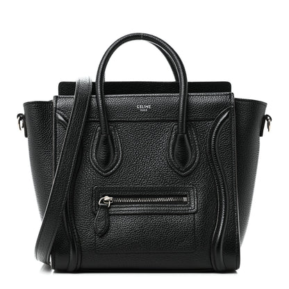 Celine Drummed Calfskin Nano Luggage Black 1 of 10