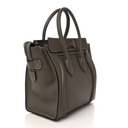 Celine Drummed Calfskin Micro Luggage Souris 3 of 6