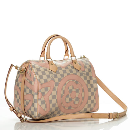 Louis Vuitton Damier Azur Tahitienne Speedy Bandouliere 30 Rose Ballerine 3 of 6