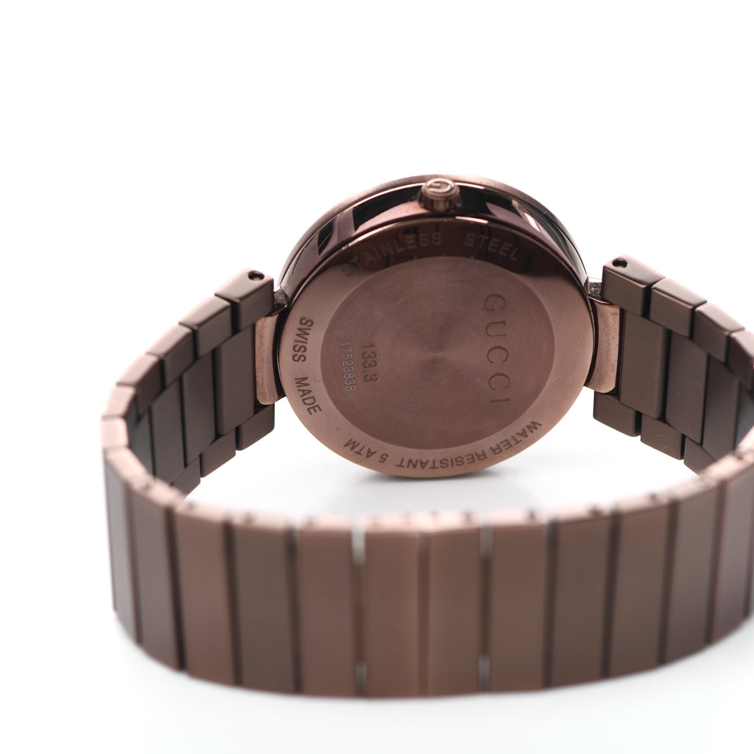 Gucci Stainless Steel 37mm Interlocking G Quartz Watch Brown 3 of 5