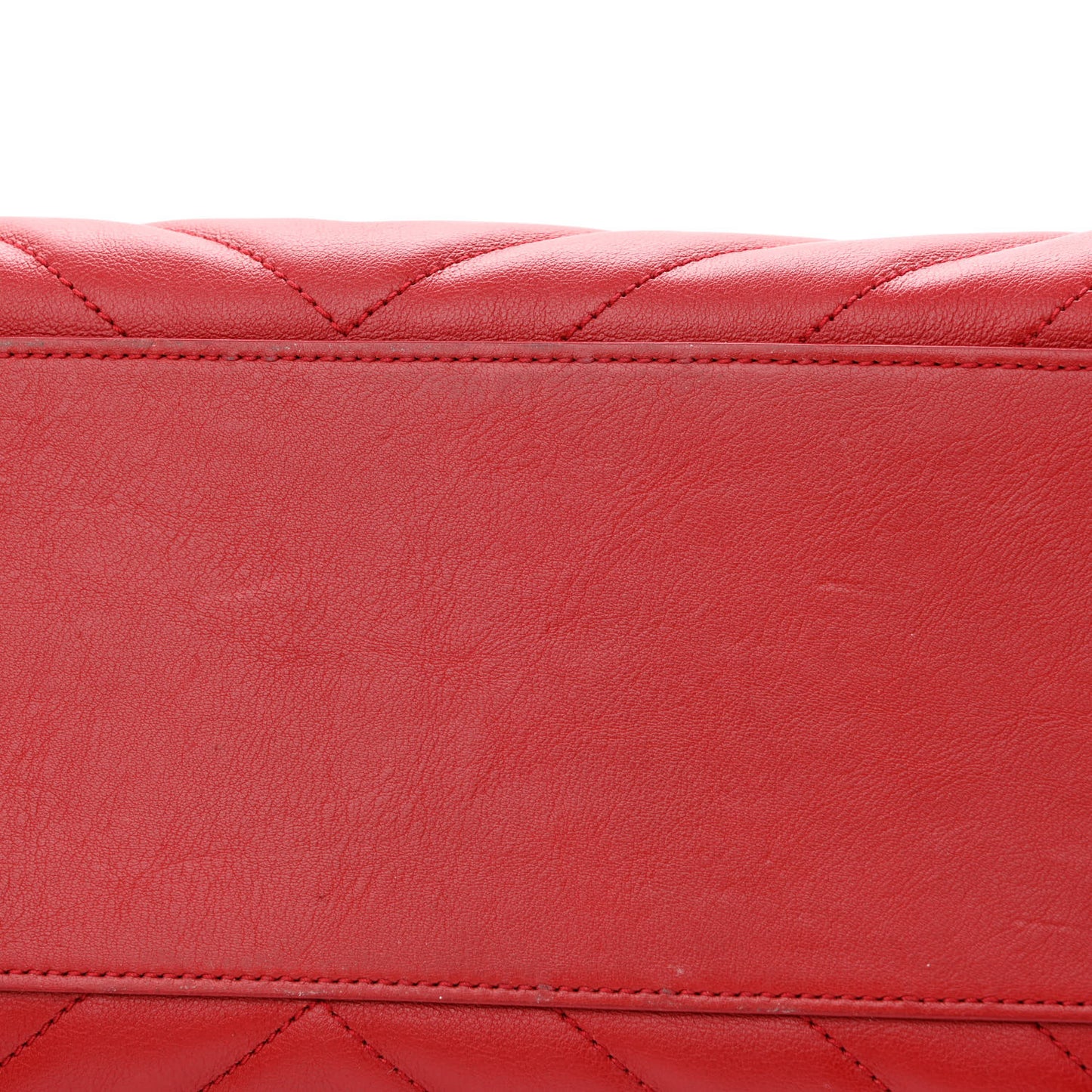 Calfskin Matelasse Chevron Small Monogram Cabas Lipstick Red