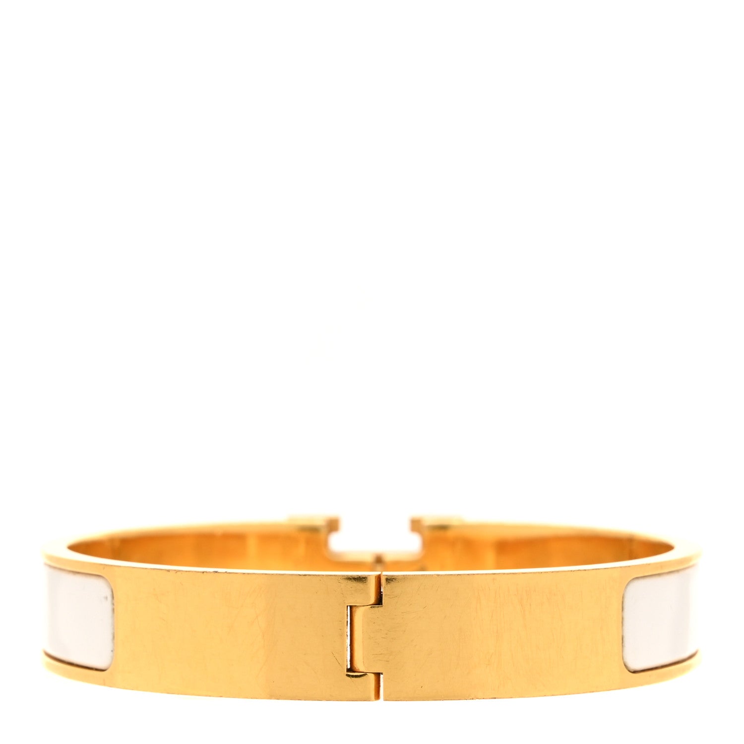 Hermes Enamel Narrow Clic Clac H Bracelet GM White 3 of 6