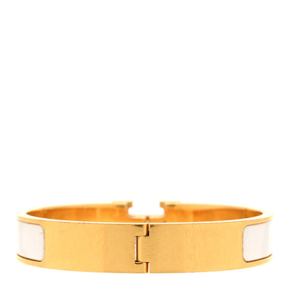 Hermes Enamel Narrow Clic Clac H Bracelet GM White 3 of 6