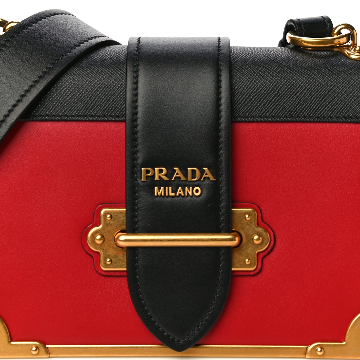 City Calfskin Saffiano Cahier Bag Fuoco Black