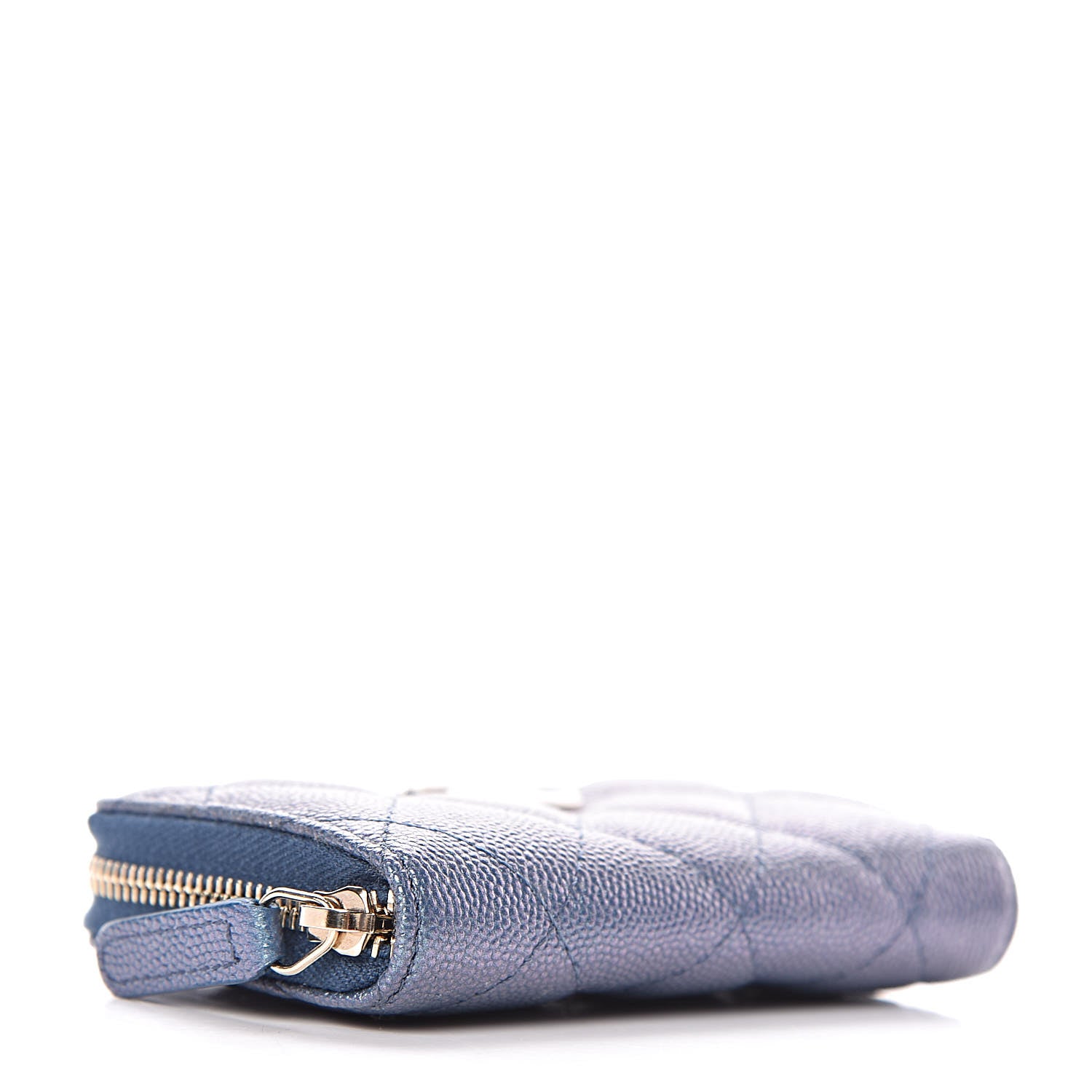 Chanel Iridescent Caviar Quilted Zip Coin Purse Blue 4 of 8