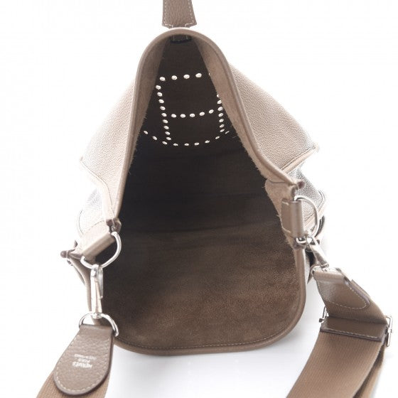 Hermes Taurillon Clemence Evelyne III GM Etoupe 5 of 12