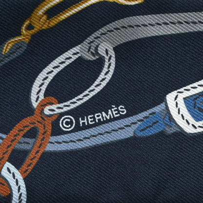 Hermes Silk Brides de Gala Twilly Marine Beige Dore 4 of 5