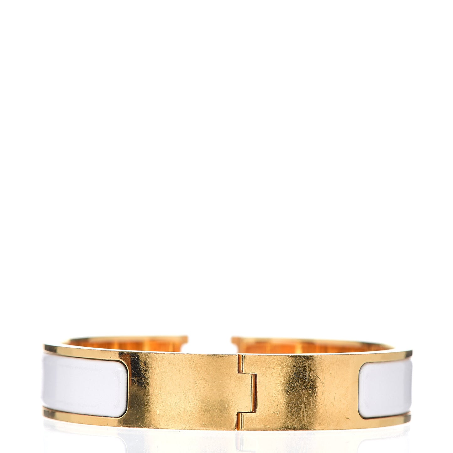 Enamel Narrow Clic Clac H Bracelet PM White