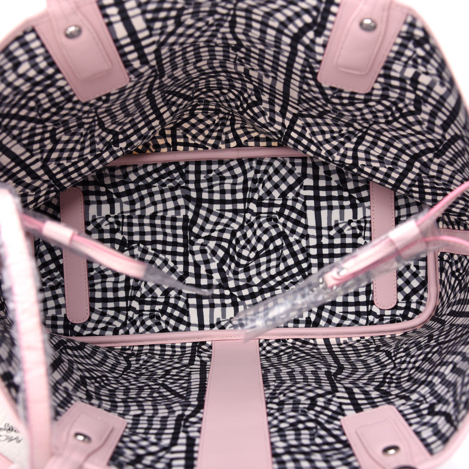 MCM Visetos Medium Liz Reversible Shopper Tote White Powder Pink 6 of 10