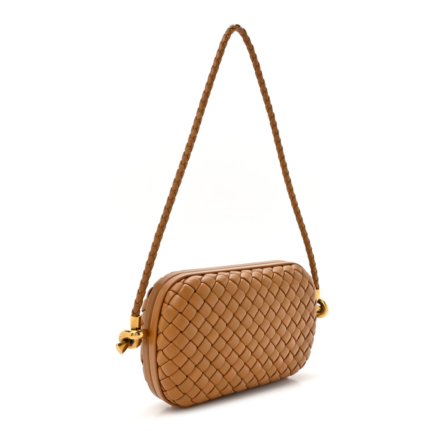 Calfskin Intrecciato Knot On Strap Camel