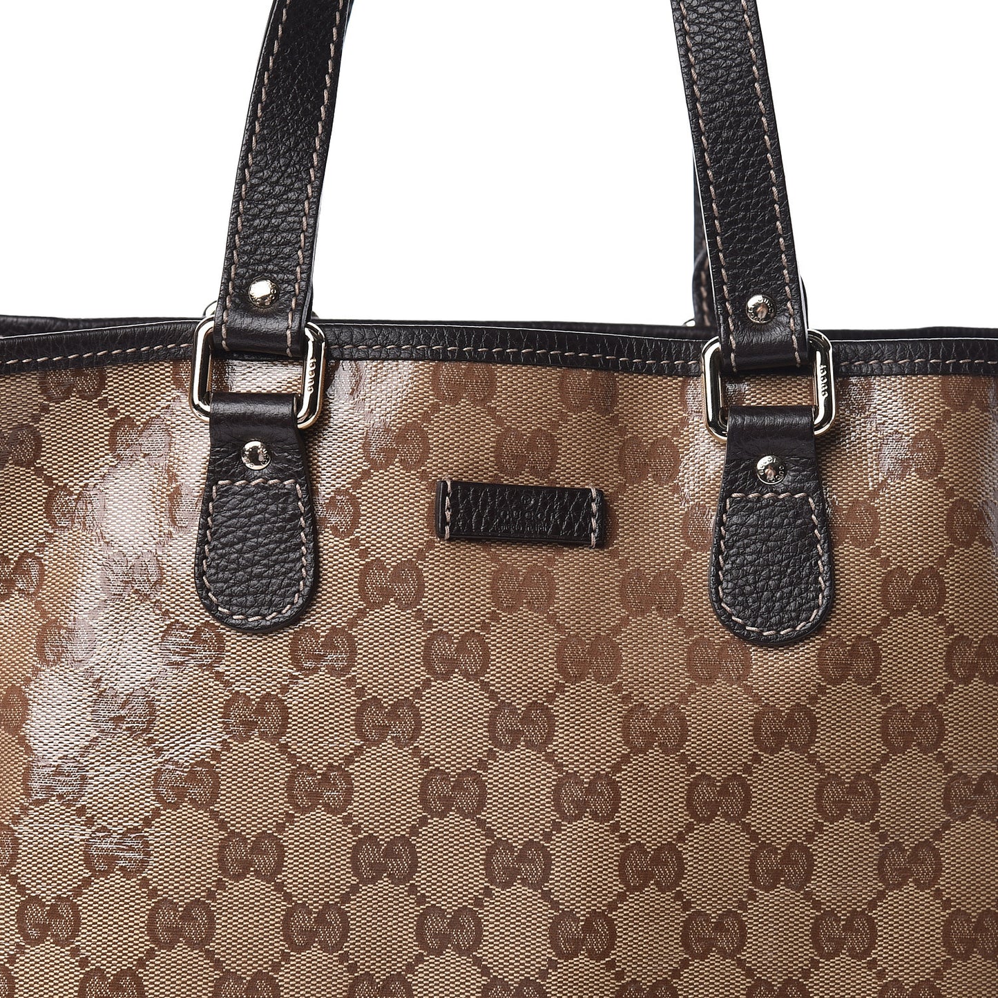 Crystal Monogram Joy Tote Dark Brown