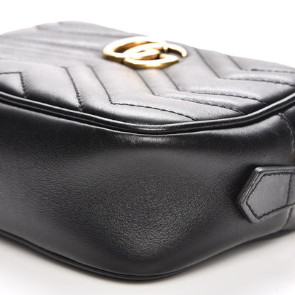 Gucci Calfskin Matelasse Mini GG Marmont Chain Shoulder Bag Black 9 of 9