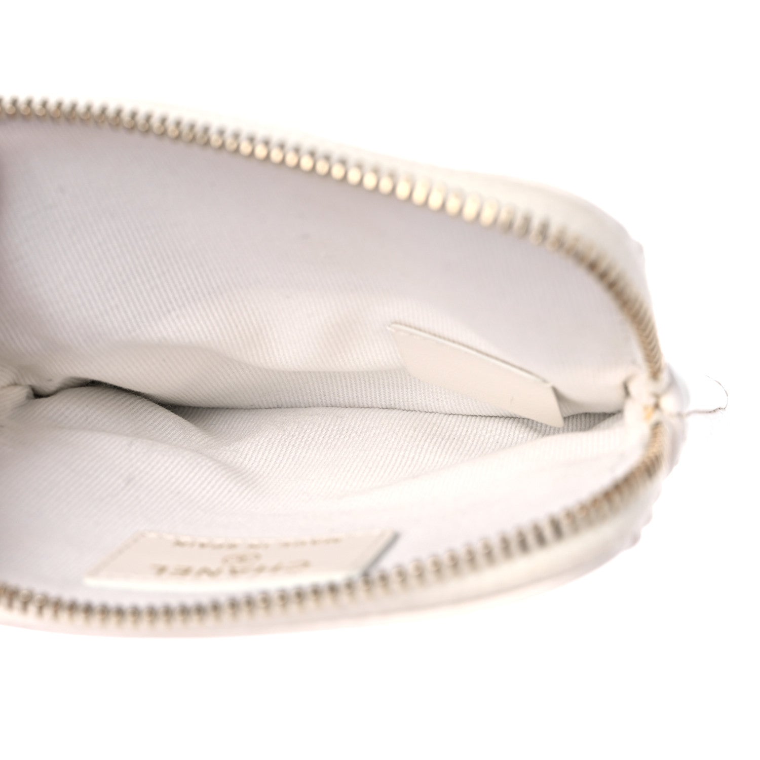 Chanel Lambskin Quilted Chanel 19 Zip Card Holder Wallet White 5 of 11