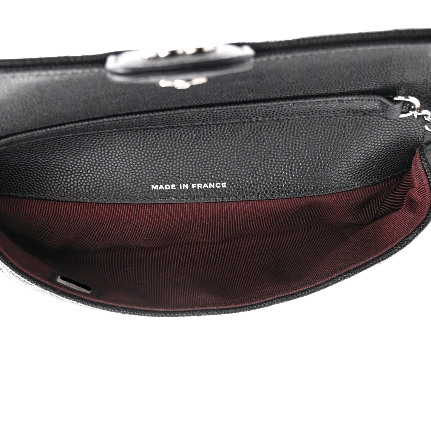 Caviar Quilted Glasses Case With Chain Black