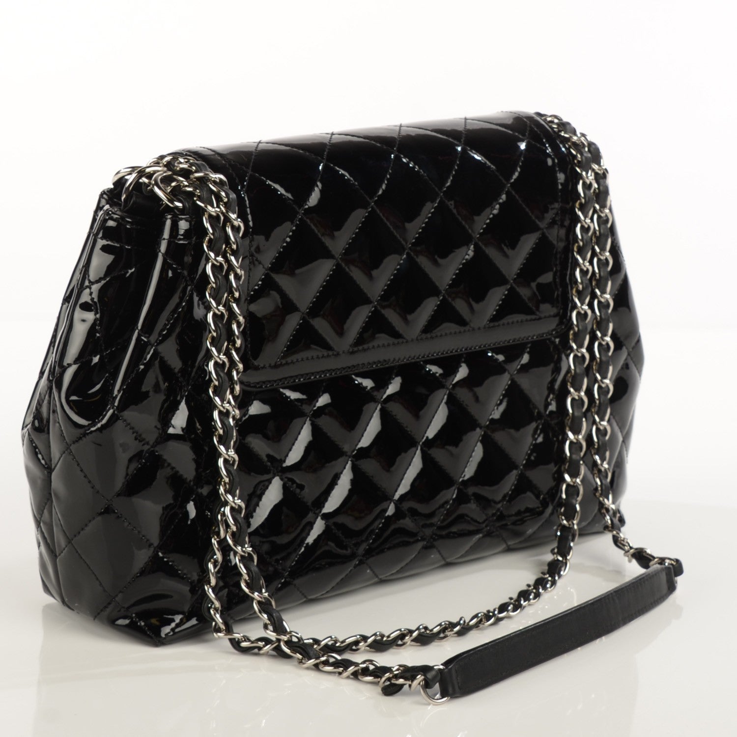 Chanel Patent Quilted Coco Shine Large Accordion Flap Black 3 of 9