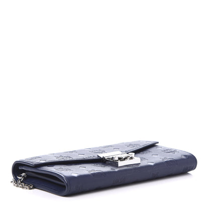 MCM Calfskin Ottomar Large Patricia Wallet On Chain Navy Blue 4 of 9