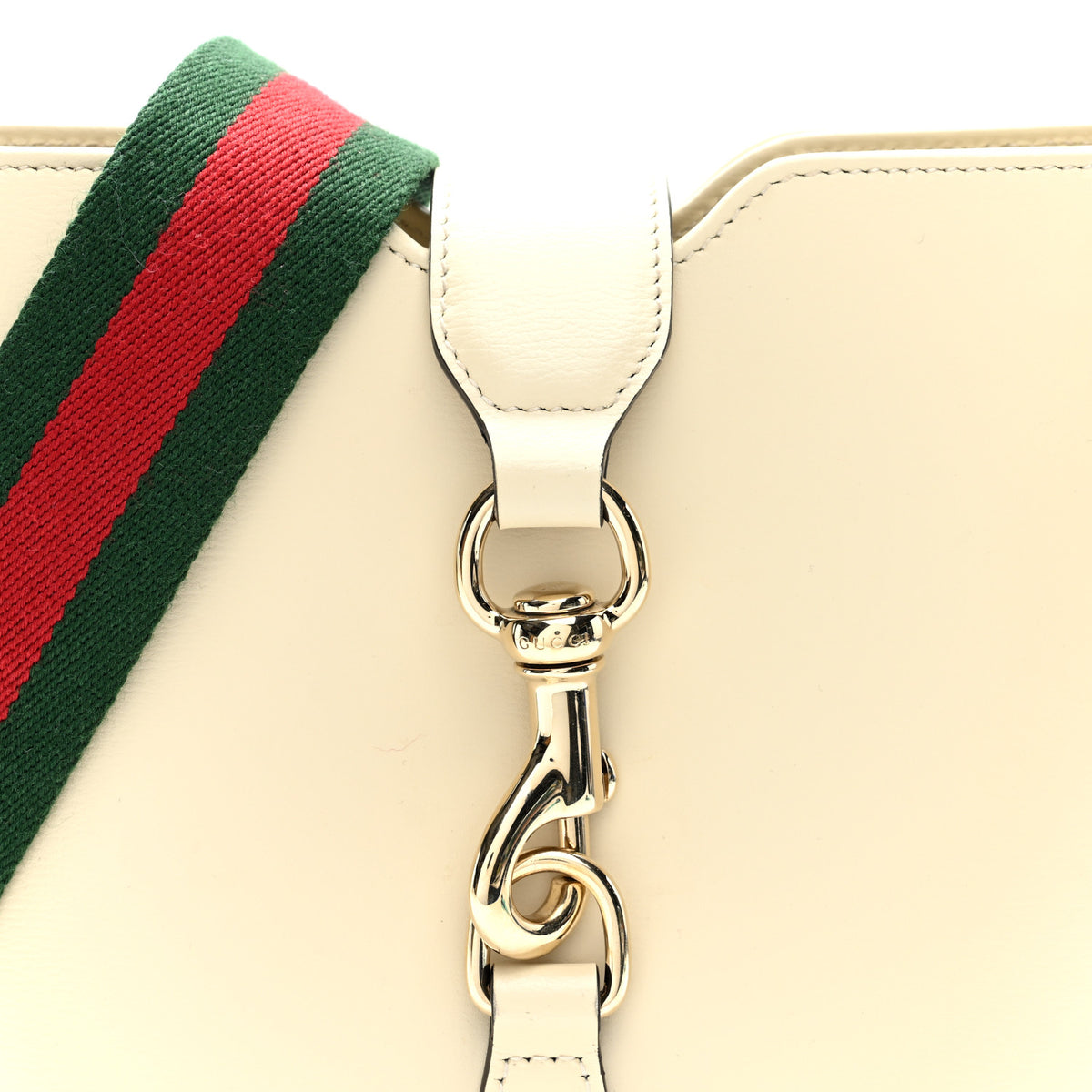 Tritone Calfskin Web Mini Ophidia Bucket Bag Ivory