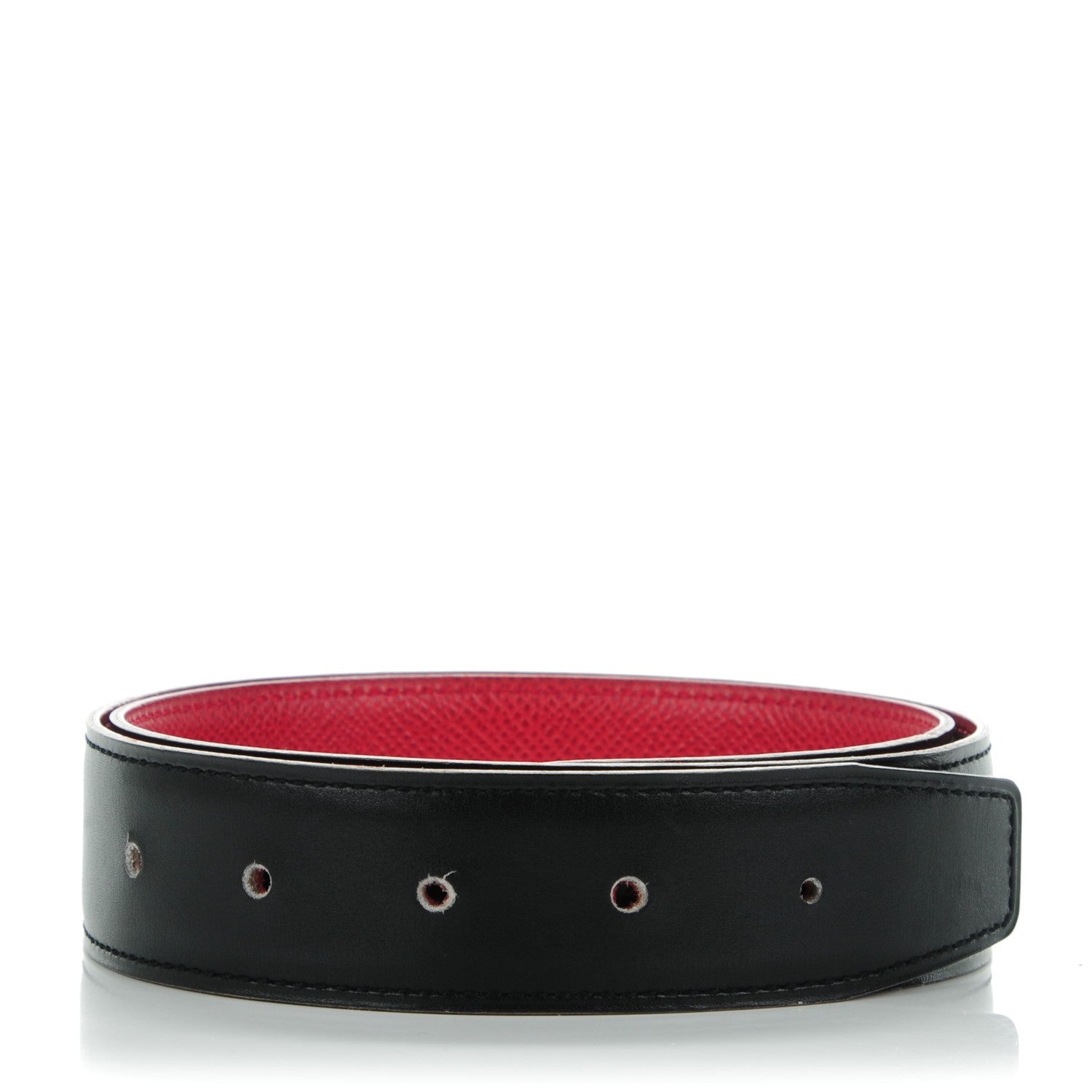 Hermes Box Courchevel 32mm Belt Strap 70 Black Rouge Grarance 1 of 4