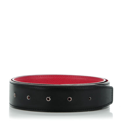 Hermes Box Courchevel 32mm Belt Strap 70 Black Rouge Grarance 1 of 4